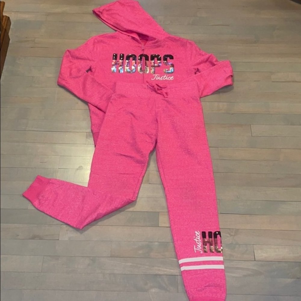 Justice Pink Hoops Set